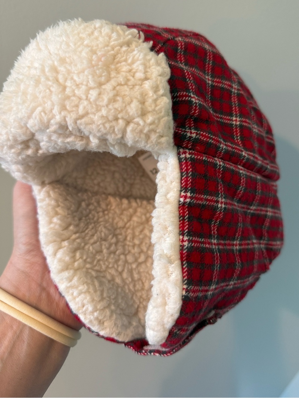 Carter's Red Plaid Sherpa Trapper Hat